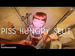 Slut loves being used as a toilet pee whore